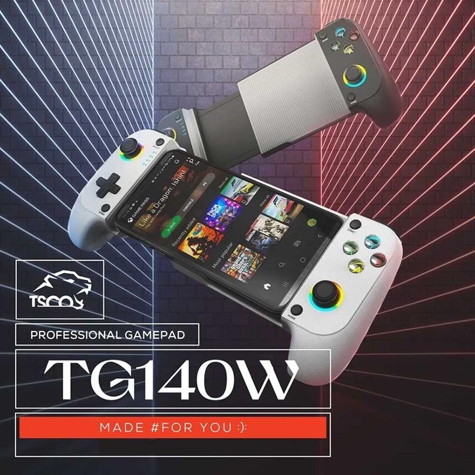 مشخصات دسته بازی موبایل بی سیم تسکو مدل TSCO TG 140Wسفید