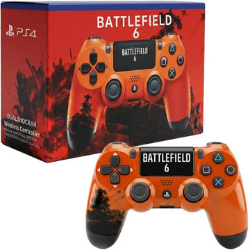 خرید دسته بازی سونی مدل SONY DUALSHOCK PS4 طرح 6 BATTLEFIELD نارنجی