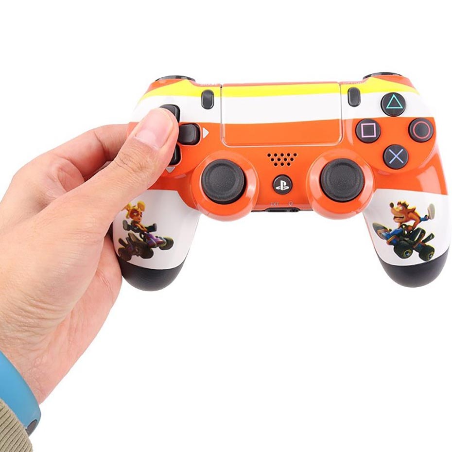 ابعاد دسته بازی سونی مدل SONY PS4 DualShock4 High COPY CRASH سفید نارنجی