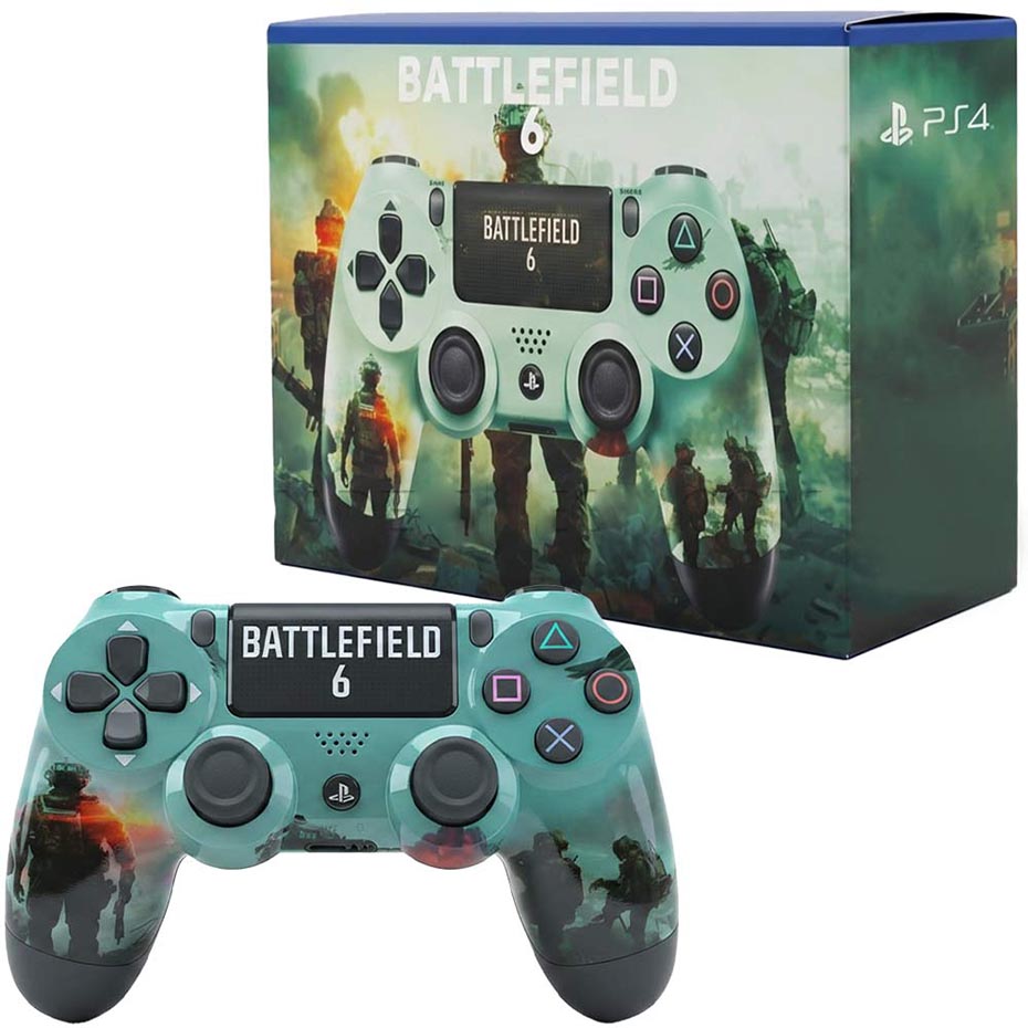 خرید دسته بازی سونی مدل SONY DUALSHOCK PS4 طرح 6 BATTLEFIELD سبز