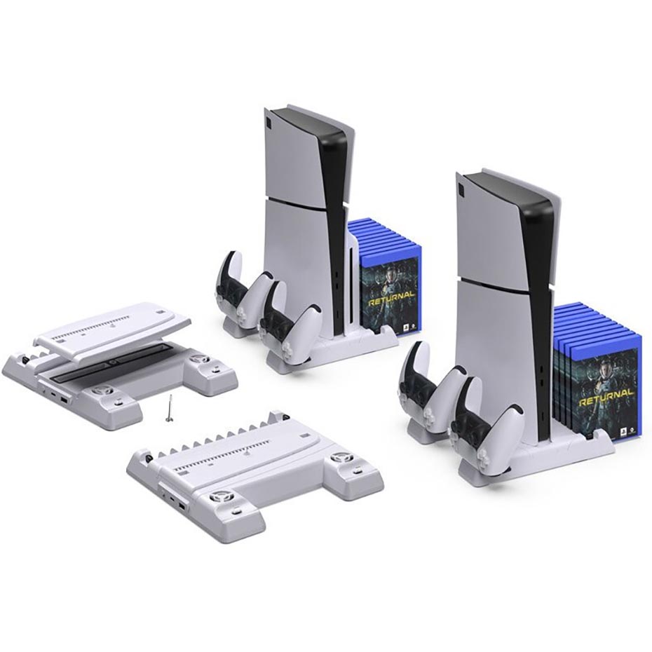 مشخصات استند و شارژر دسته بازی دابی مدل DOBE TP5-3537D PS5 سفید