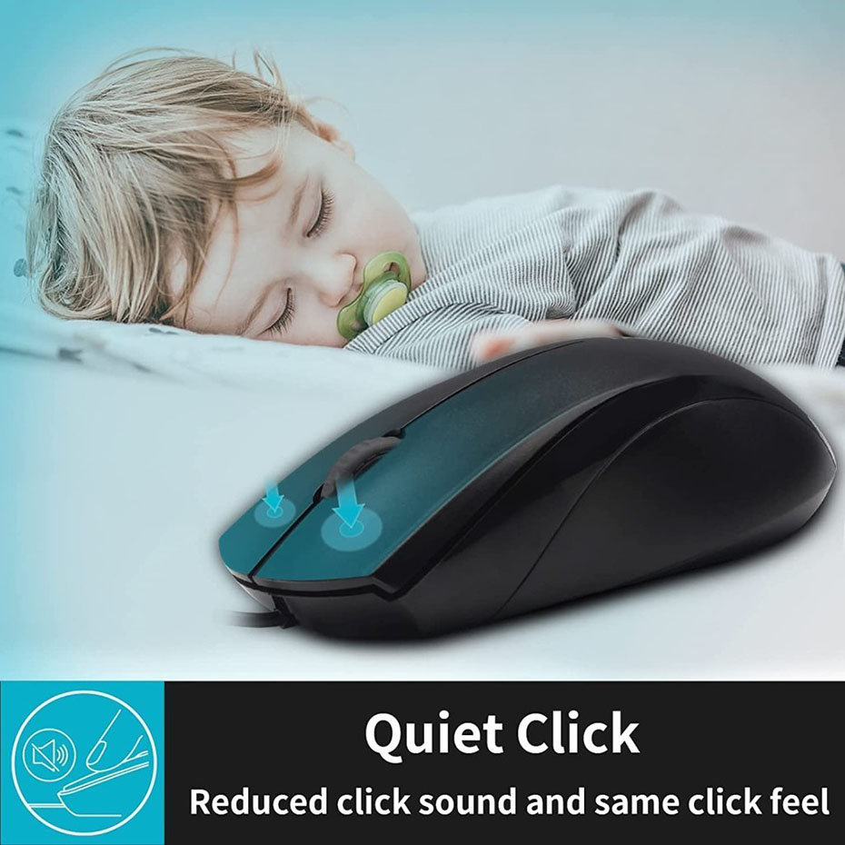 توضیحات ماوس سیم دار رپو مدل RAPOO N 1600 سایلنت