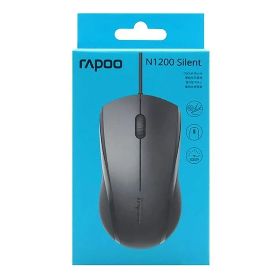 مشخصات ماوس سیم دار رپو مدل RAPOO N1200 مشکی