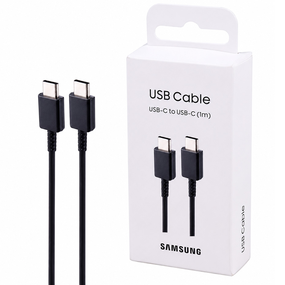 مشخصات کابل شارژ دو سر تایپ سی سامسونگ مس اورجینال مدل SAMSUNG EP-DA705 25W مشکی طول 1 متر