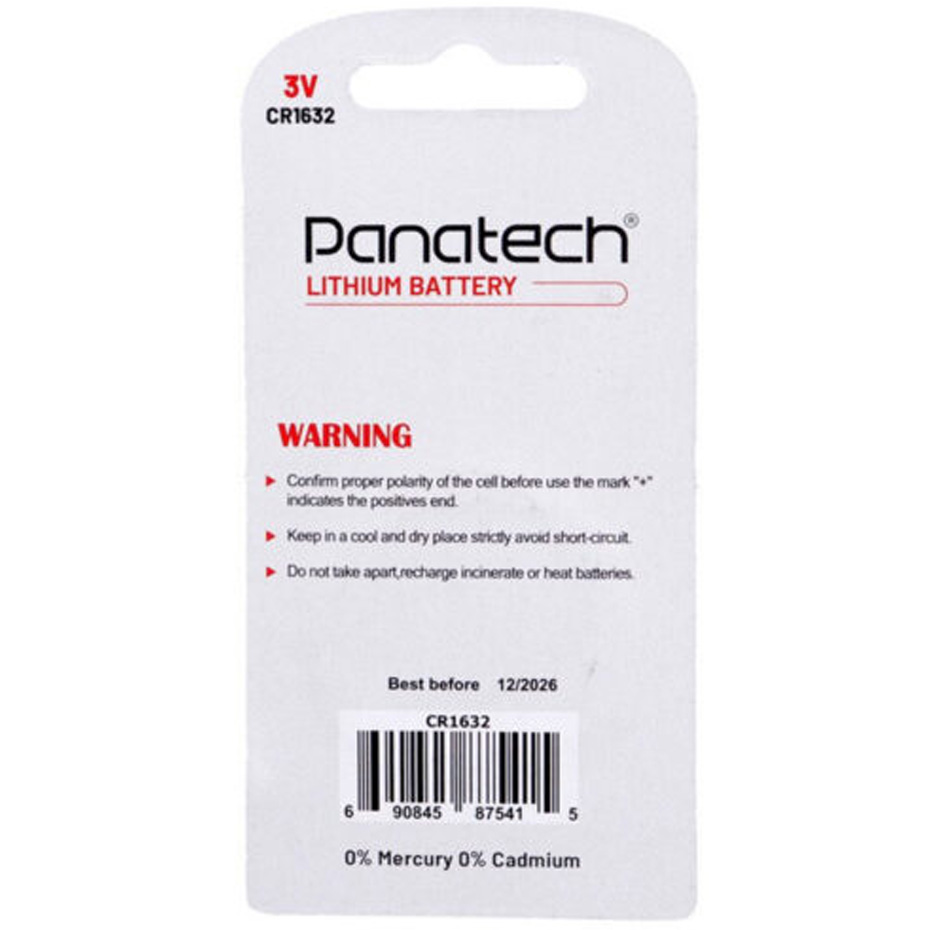 باتری سکه ای پاناتک مدل PANATECH CR1632 تک کارتی