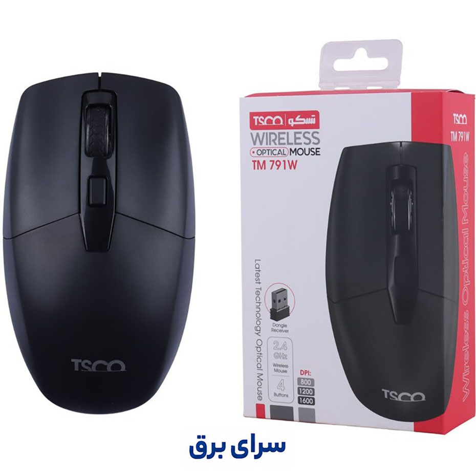 خرید ماوس بی سیم تسکو مدل TSCO TM 791W مشکی