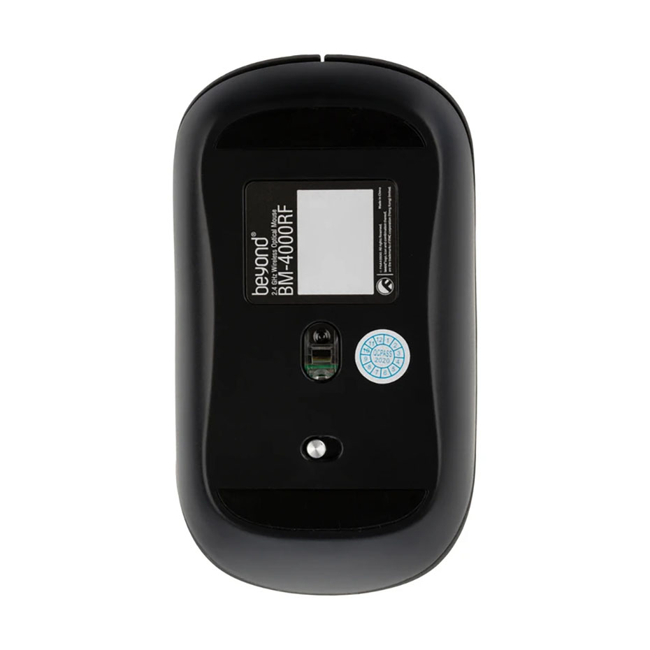 پشت ماوس بی سیم بیاند مدل BEYOND BM 4000 RF همراه کاور مشکی