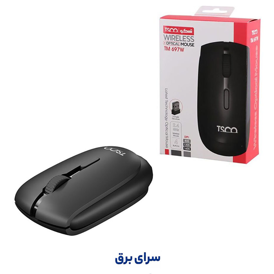 خرید ماوس بی سیم تسکو مدل TSCO TM 697 W مشکی