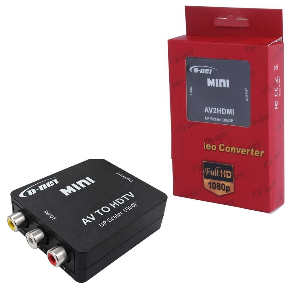 تبدیل AV به HDMI دی نت مدل D-NET HDMI TO AV پک قرمز