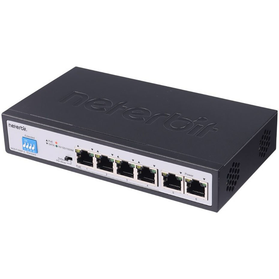 ابعاد هاب سوئیچ 6 پورت نتربیت مدل NETERBIT NGS-F1006P-A