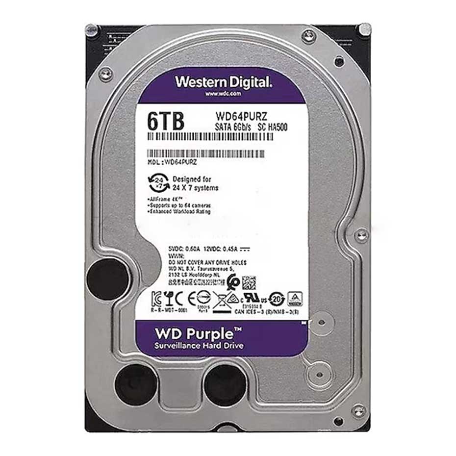 قیمت هارد اینترنال وسترن دیجیتال مدل Western Digital Purple 6TB بنفش