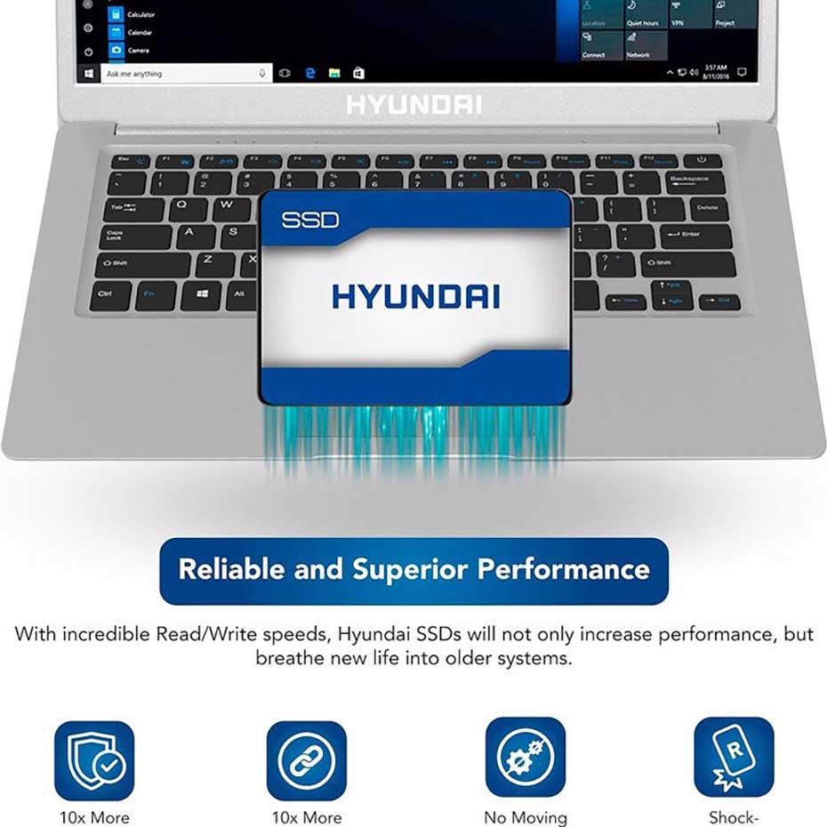 ابعاد هارد SSD اینترنال هیوندای مدل HYUNDAI 120GB