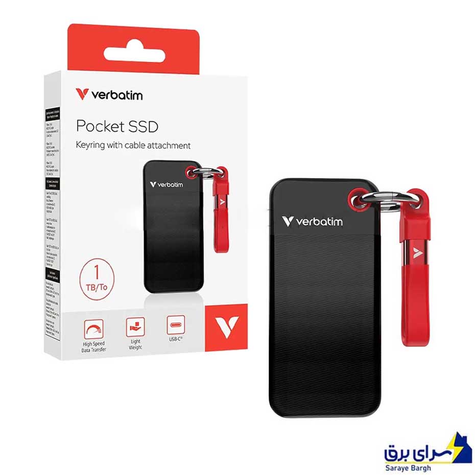 خرید هارد SSD اکسترنال ورباتیم مدل VERBATIM Pocket 1TB قرمز