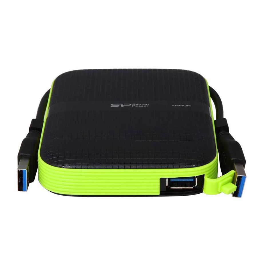 قیمت هارد اکسترنال سیلیکون پاور مدل Silicon Power Armor A60 4TB مشکی سبز +هدیه فلش سیلیکون پاور Touch T01 32GB