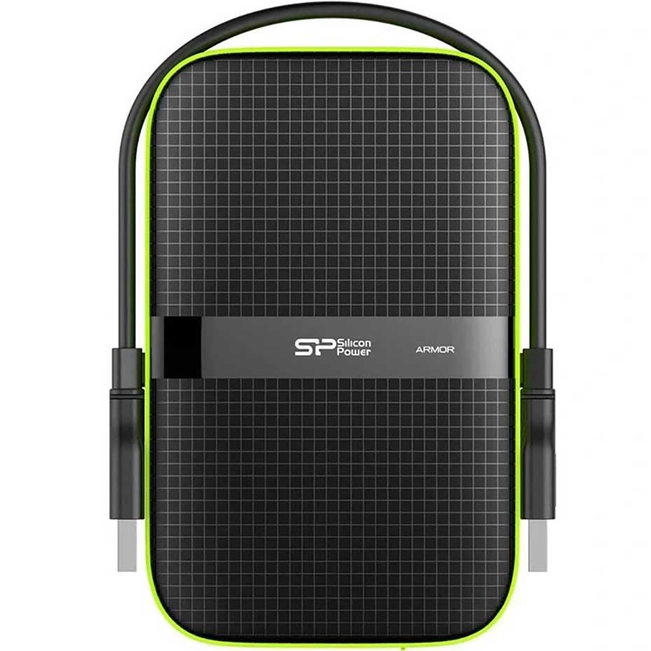 مشخصات هارد اکسترنال سیلیکون پاور مدل Silicon Power Armor A60 5TB مشکی سبز +هدیه فلش سیلیکون پاور Touch T01 32GB
