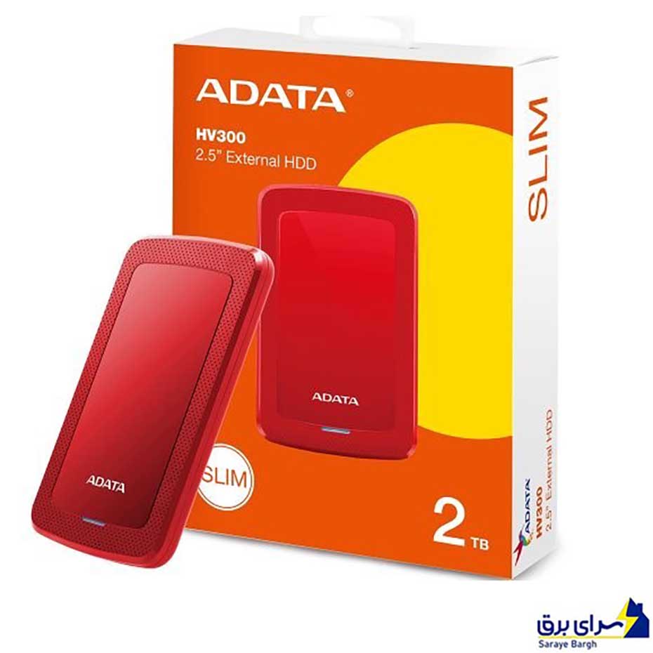 خرید هارد اکسترنال ای دیتا مدل ADATA HV300 2TB قرمز
