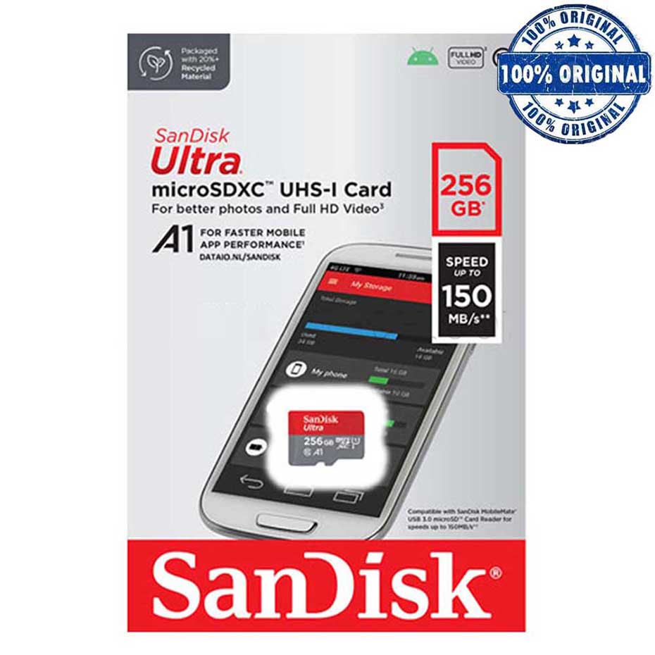 قیمت رم میکرو سندیسک مدل Sandisk microSDXC 150MB 256G گارانتی MGA