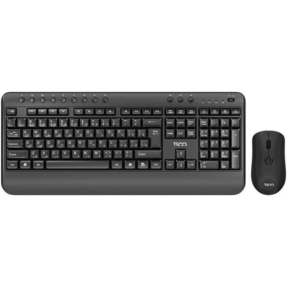 قیمت کیبورد و ماوس بی سیم تسکو مدل TSCO TKM 7029W مشکی