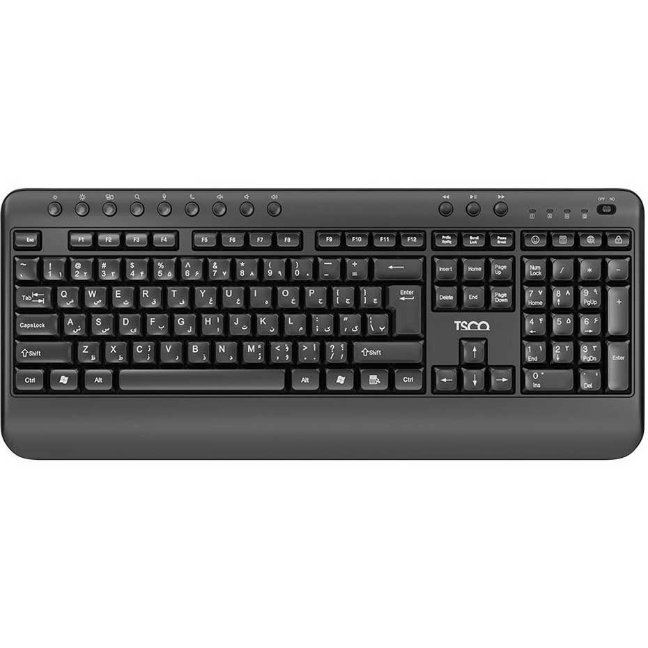 کیبورد و ماوس بی سیم تسکو مدل TSCO TKM 7029W مشکی