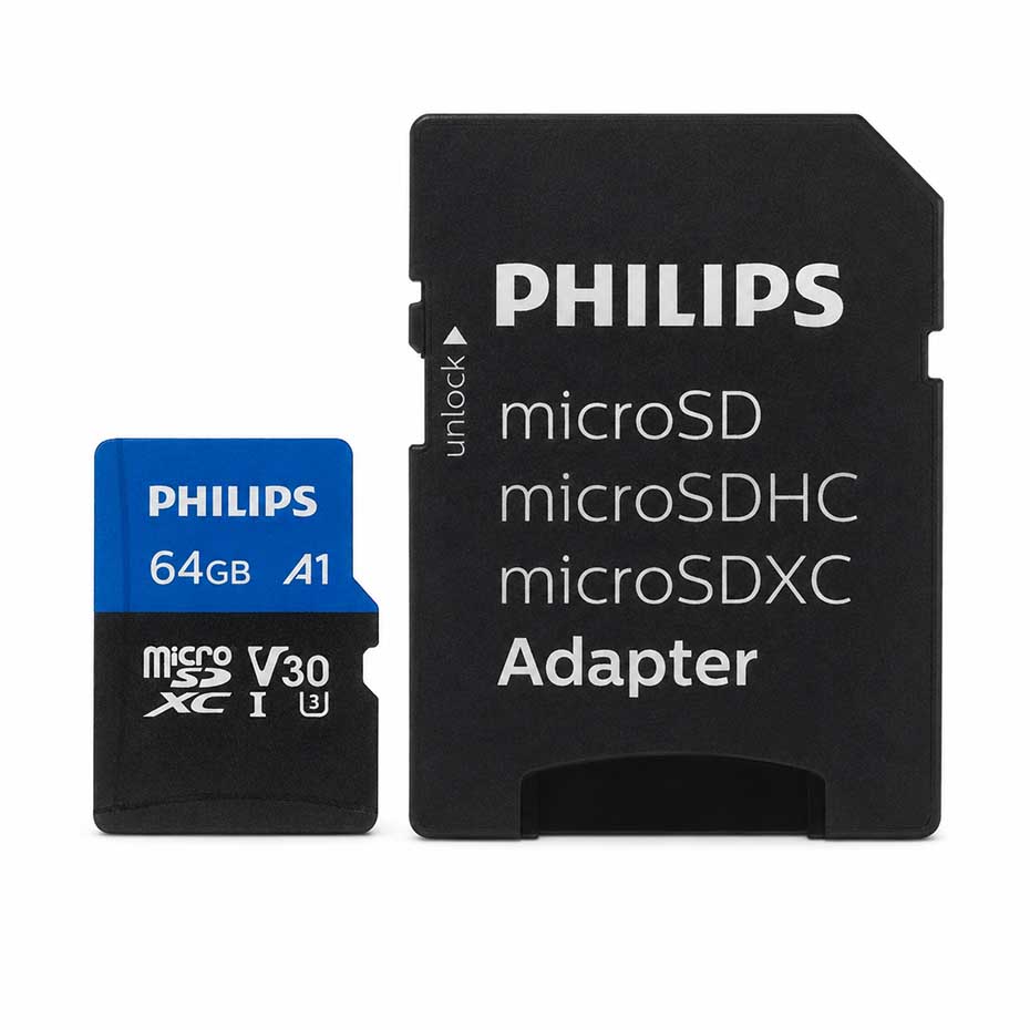 قیمت رم میکرو فیلیپس مدل PHILIPS 100MB V30U3 64G گارانتی مادام العمر