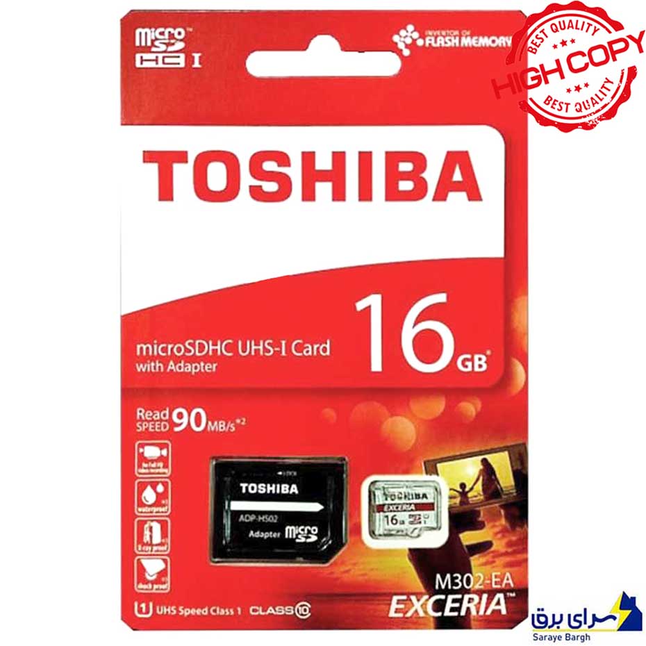 خرید رم میکرو توشیبا مدل TOSHIBA 90MB U1 C10 16G گارانتی مادام العمر
