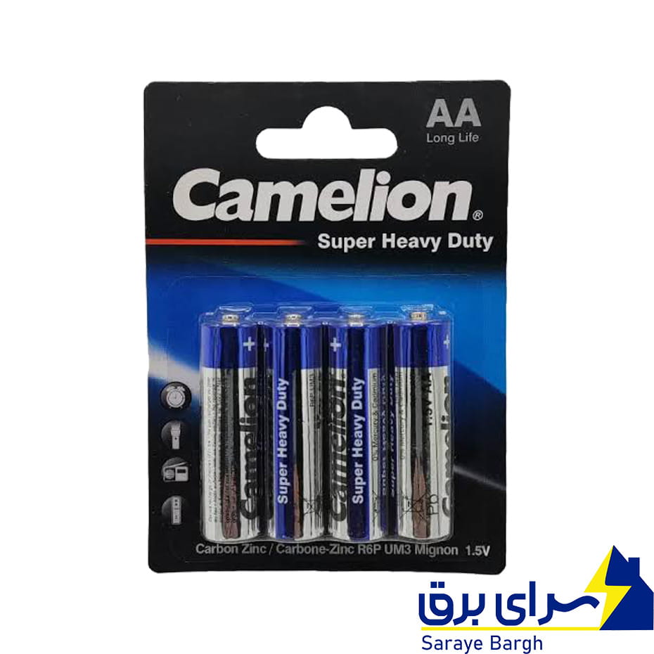خرید باتری قلمی کملیون Camelion SUPER HEAVY DUTY AA بسته ۴ عددی