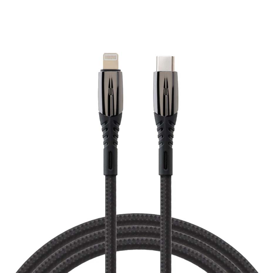 کابل شارژ تایپ سی به لایتنینگ بیاند مدل BEYOND BCL-501 USB-C to Lightning 27W طول 1 متر مشکی