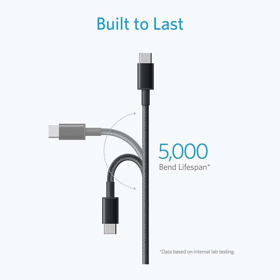 مشخصات کابل شارژ دو سر تایپ سی انکر مدل ANKER A8752H11 USB-C PD 60W مشکی طول 1 متر