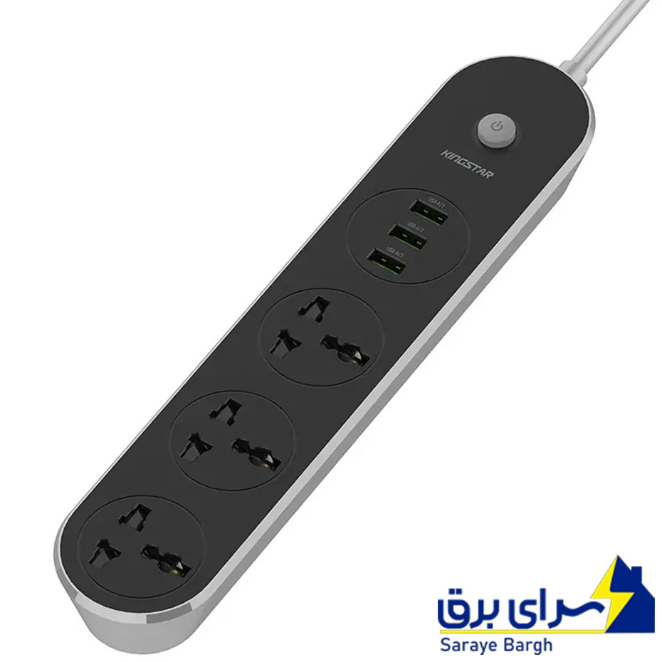 خرید چند راهی برق و USB کینگ استار مدل KPS5115