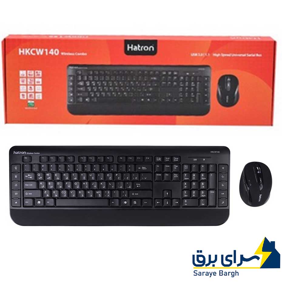 خرید کیبورد و ماوس بی سیم هترون مدل HKCW140 Hatron